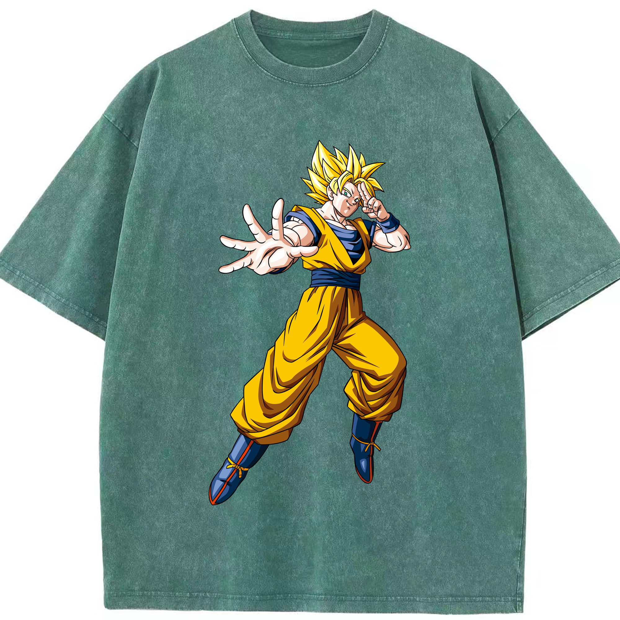 （画像用） ドラゴンボール 孫悟空（そん ごくう）Son Goku カカロット DRAGON BALL Kakarotto 綿100% ヴィンテージ風 半袖Tシャツ（フロントプリント）
